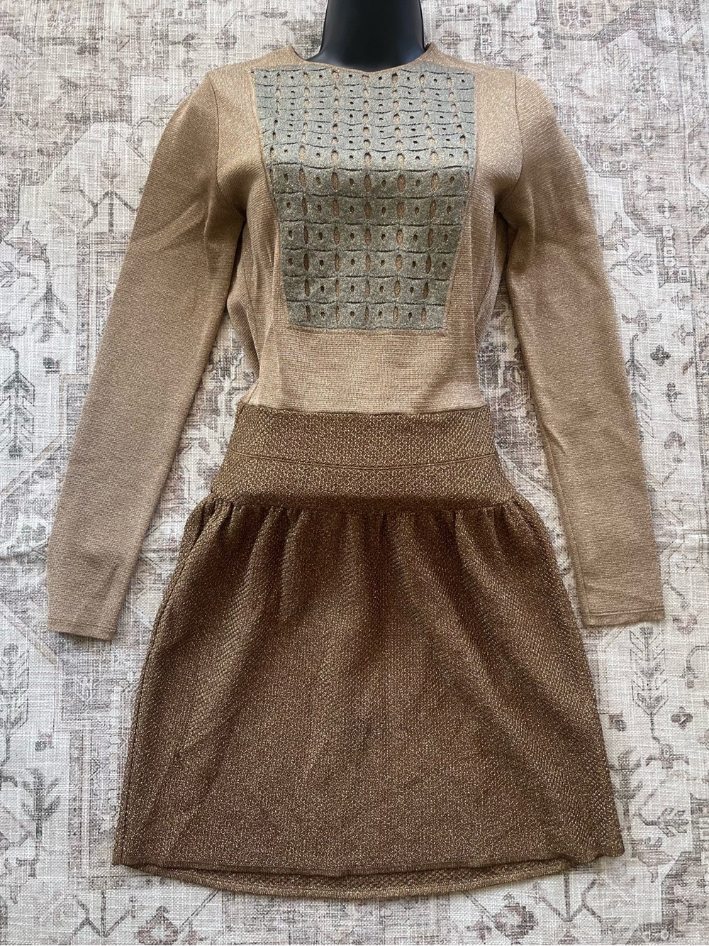 Missoni Metallic Knit Lurex Golden Thread Dress